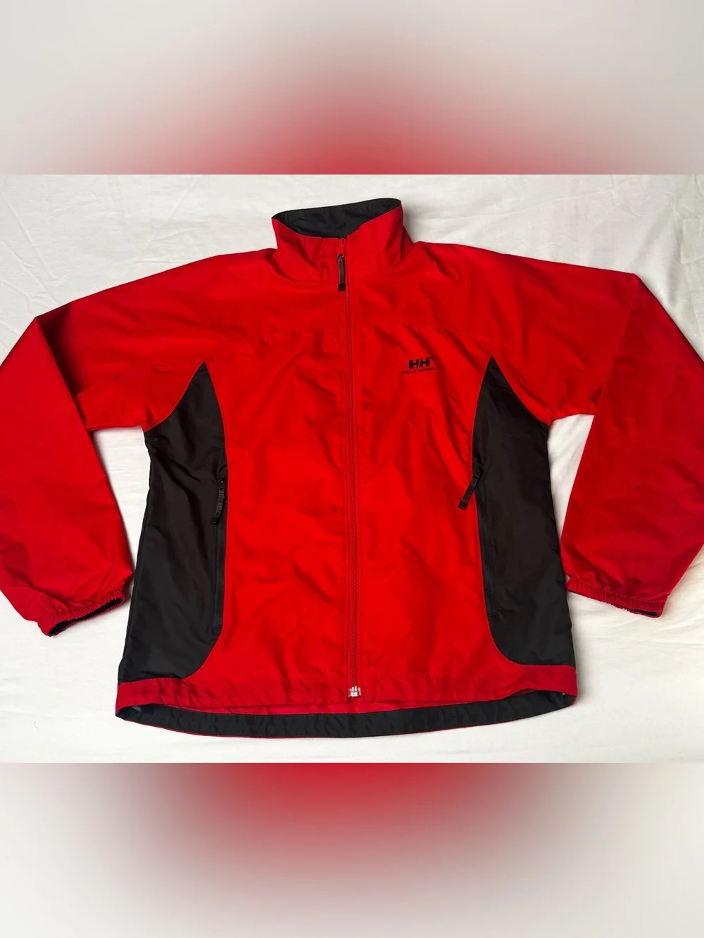 Helly Hansen Women’s Small Red Black Windbreaker Jacket Full Zip Lightweight